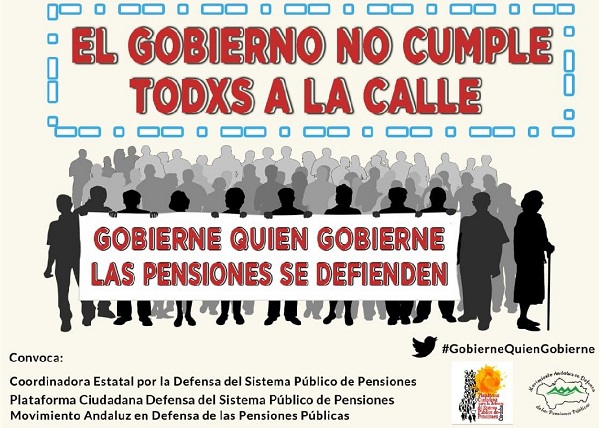 Organizaciones sociales en defensa del sistema público de pensiones consideran el Real Decreto Ley 28/2018 del Gobierno Sánchez una “inocentada”, y llaman a movilizarse el 2 de febrero en las Tendillas