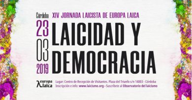 Laicidad y democracia. XIV Jornada Laicista de Europa Laica. Córdoba 23 de marzo de 2019 Laicidad y democracia. XIV Jornada Laicista de Europa Laica. Córdoba 23 de marzo de 2019