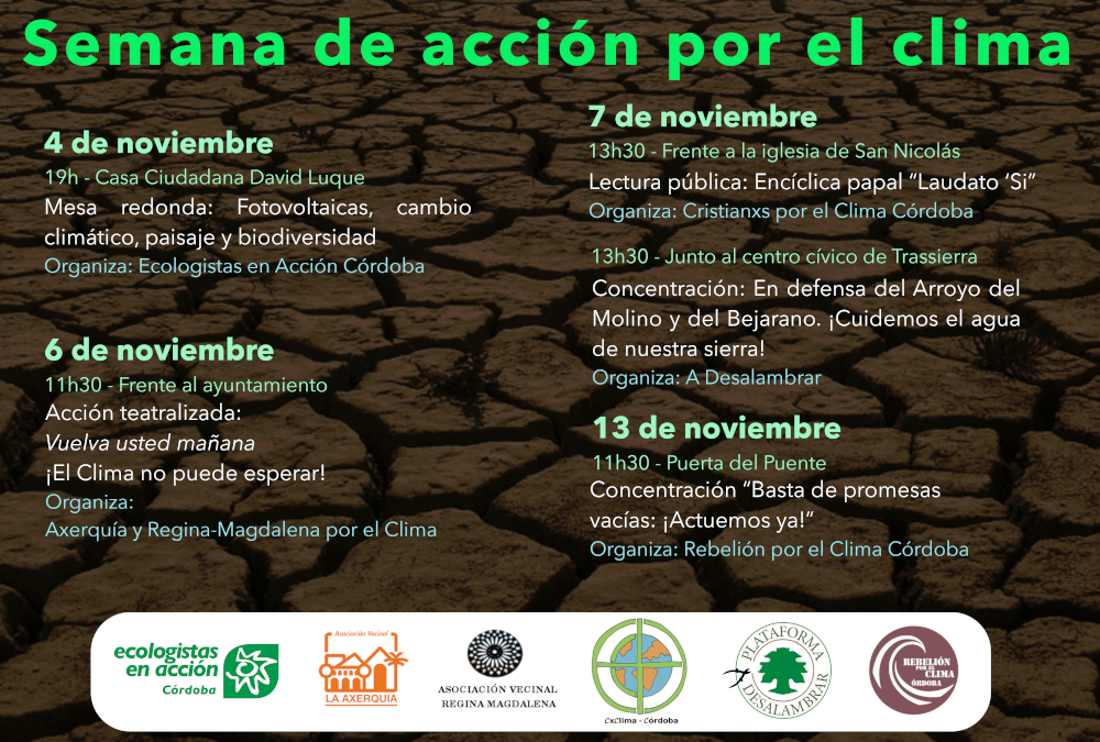 Diferentes colectivos cordobeses preparan una Semana de Acción por el Clima y el Medio Ambiente