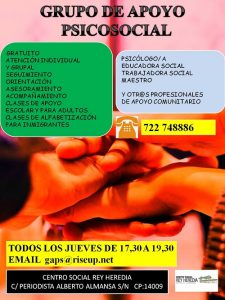 Grupo de Apoyo Psico-social en el C.S. Rey Heredia @ Centro Social Rey Heredia