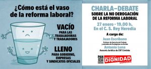 Charla-debate sobre la derogación de la Reforma Laboral @ Centro Social Rey Heredia