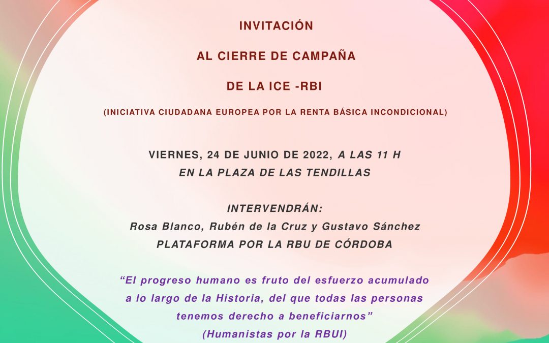 Se cierra en Córdoba la campaña de recogida de firmas de la Iniciativa Ciudadana Europea por la Renta Básica