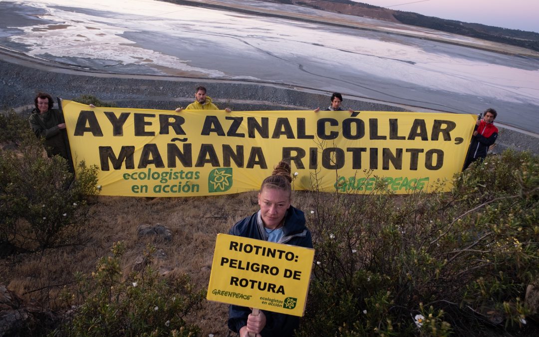 Ecologistas en Acción y Greenpeace alertan del peligro en las minas de Riotinto en el 25 aniversario del desastre de Aznalcóllar