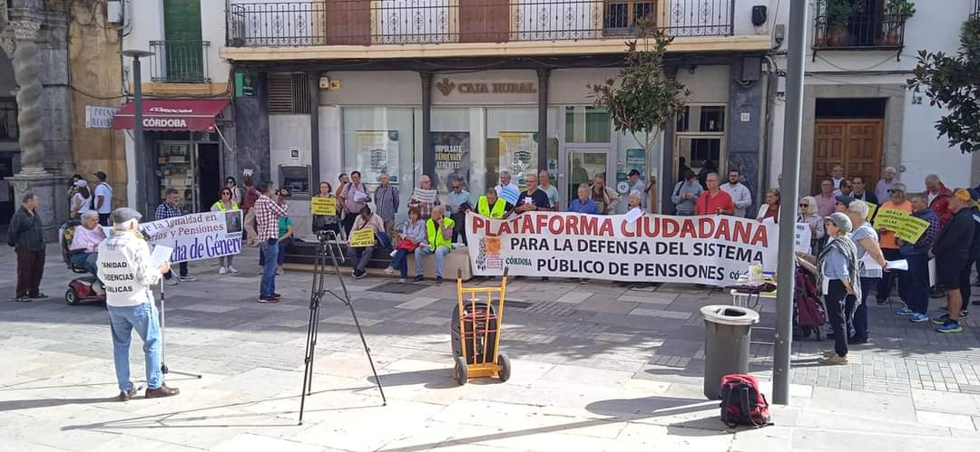 La plataforma ciudadana de Córdoba en defensa del sistema público de las pensiones traslada su solidaridad y apoyo a las víctimas de la DANA