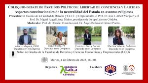 Libertad de conciencia y Laicidad. Debate con partidos políticos @ Salón de Grados Facultad de Derecho