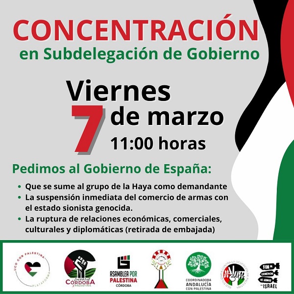 Concentración en la Subdelegación del Gobierno por Palestina